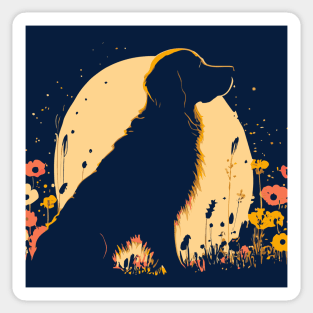 Women's Golden Retriever Lover Dog Owner Wildflower art Sticker